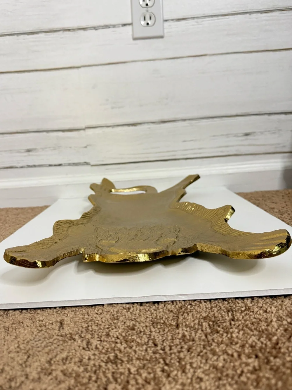 Ashland Gold Bear Rug Decorative Tray | Pink Jungle Collection | Cast Aluminum A